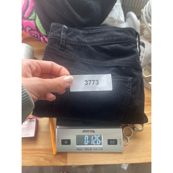 Talbots Flawless Five Pocket Pants Size 10 Straight Leg Velveteen Stretch Black - Picture 12 of 12